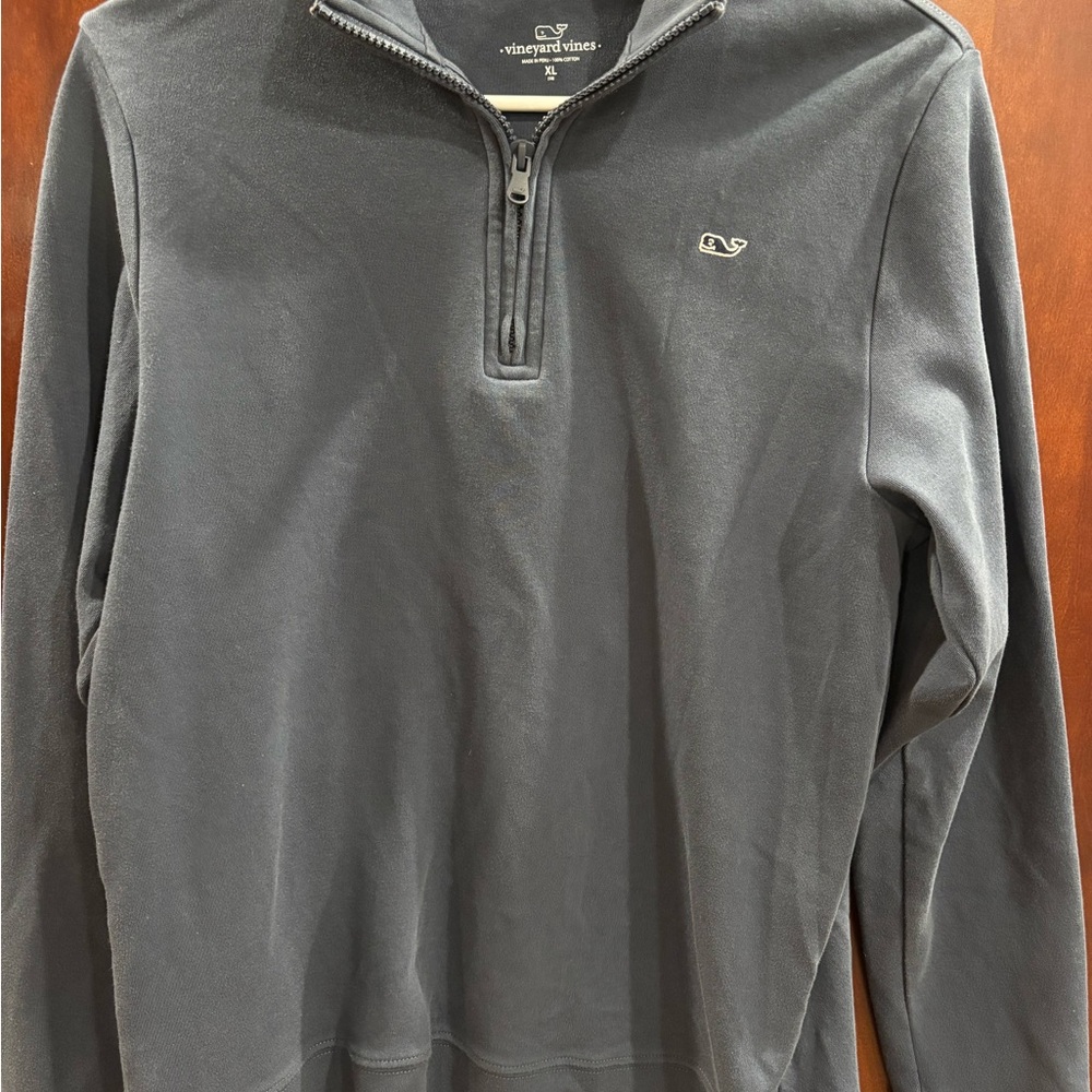 Vineyard Vines Men's Navy Blue Quarter Zip Sweater